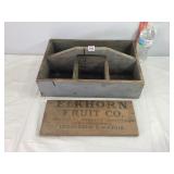 Wooden Box & Elkhorn Fruit Sign