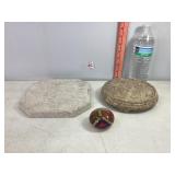 Marble Stand, Paperweight, & Misc