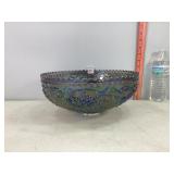 Large Iridescent Carnival Glass Bowl