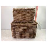 2 Decorative Baskets w/Lids