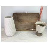 Plastic Serving Tray & Vases