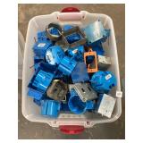Assorted Electrical Boxes w/Tote