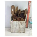 Hanging Wooden Box & Wooden Spoons