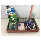 Siphon Pump, Raincoat, Gloves, Bungees & Misc