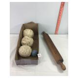 Primitive Rolling Pin & Linen Balls