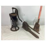 Antique Pump, Cow Bell & Champion Knife
