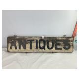 Wooden Antiques Sign