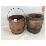 Antique Wooden Keg Buckets