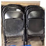 10 Black Metal Folding Chairs