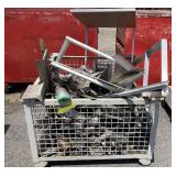 Metal Crate and Assorted Aluminum/Stainless
