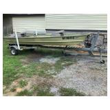 14' Flat Bottom Boat w/Trailer with Titles