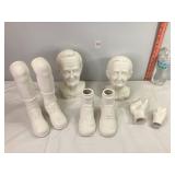 Ceramic Doll Heads, Feet & Hands