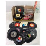 Assorted CDs, 45s & Cassettes