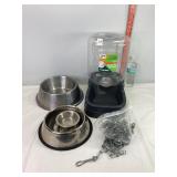 Gravity Waterer, Stainless Steel Dog Bowls, Chain