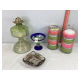 Oil Lamp, Ash Tray & Push Lights