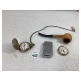 Pocket Watches, Lighter & Pipe