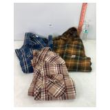 2 Wrangler & 1 Carhartt Plaid Shirts Sz M