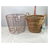 Metal & Wicker Basket