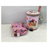 Dora Trashcan, Fitted & Flat Sheet