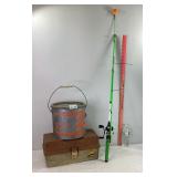 Minnow Bucket, Tackle Box, & Fishing Pole