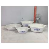 Blue Cornflower Corning Pieplate & Cass. Dishes