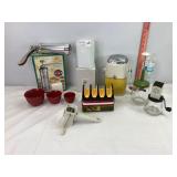 Cookie Press, Taco Holder, Vtg Ice Crusher & Misc