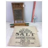 Washboard, 2 Rolling Pins & Salt Bag