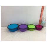 4 - Plastic Lidded Bowls