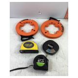 Tape Measurers, Laser Level & Steel Fish Tape