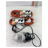 25' Extension Cords & Clip Light