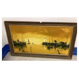 54.25' x 30.5' Framed Painted Canvas