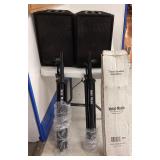 2 Peavey Speakers & Hola Music Tripods