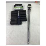 Pittsburgh 1/2' Drive Breaker Bar, Impact Sockets