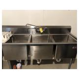 Universal 3 Bay Stainless Sink Round Corners