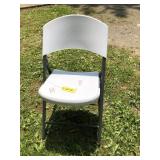 (54) Lifetime Folding White Chairs