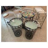 Mirrored carts and racks, mosaic top cart