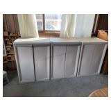 3 plastic cabinets with crafting contents