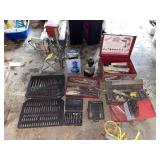 Drill stand, sharpener and bits Drill stand, sharpener and bits