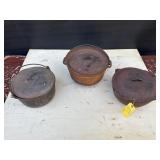 3 Cast Iron Dutch Ovens 3 Cast Iron Dutch Ovens