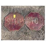 2 embossed stop signs 2 embossed stop signs