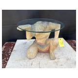 Wood Man with Glass Top Table Wood Man with Glass Top Table