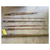 4 unmarked bamboo fly rods