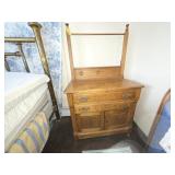 Antique Oak Spoon Carved Wash Stand