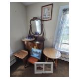 Antique Dresser, Oak Stand, Pictures and more