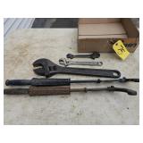 3 Crescent Wrenches and 2 Nail Pullers