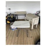 Weber Grill, Rolling Cooler, Tables