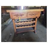 Butcher Block Top Wine Rack