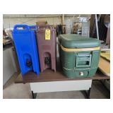2 Cambro Insulated Beverage Dispenser and a Cooler
