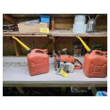 Stihl 045AV Chainsaw & 2 2-1/2 Gallon Gas Cans