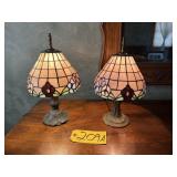 2 Tiffany Style End Stand Lamps